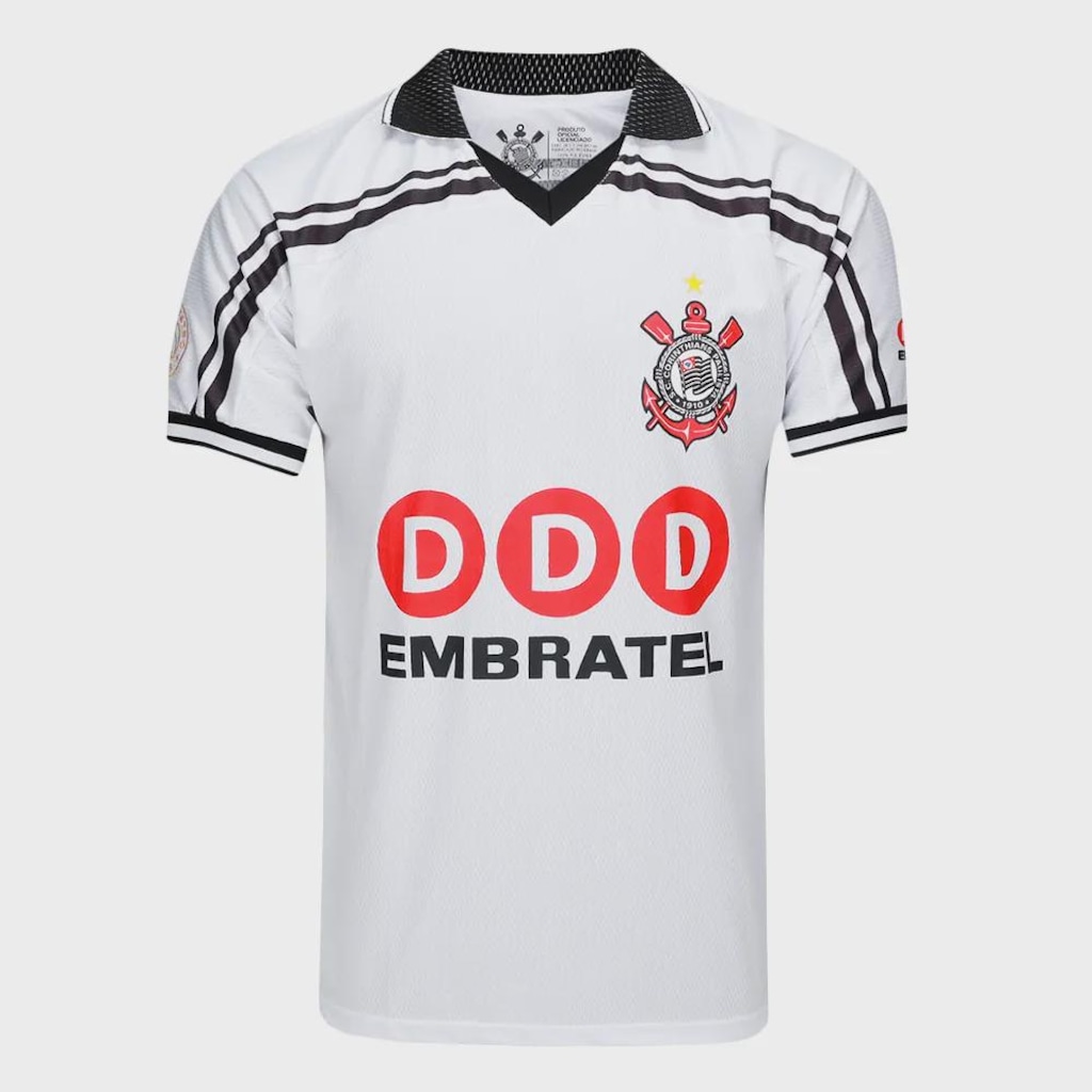 Camisa Polo Corinthians Retrô 1998 Coimbra Masculina