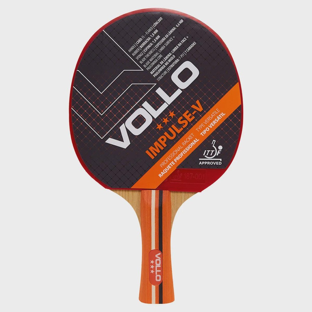 Raquete de Tênis de Mesa Ping Pong Impulse V Vollo Aprovada ITTF