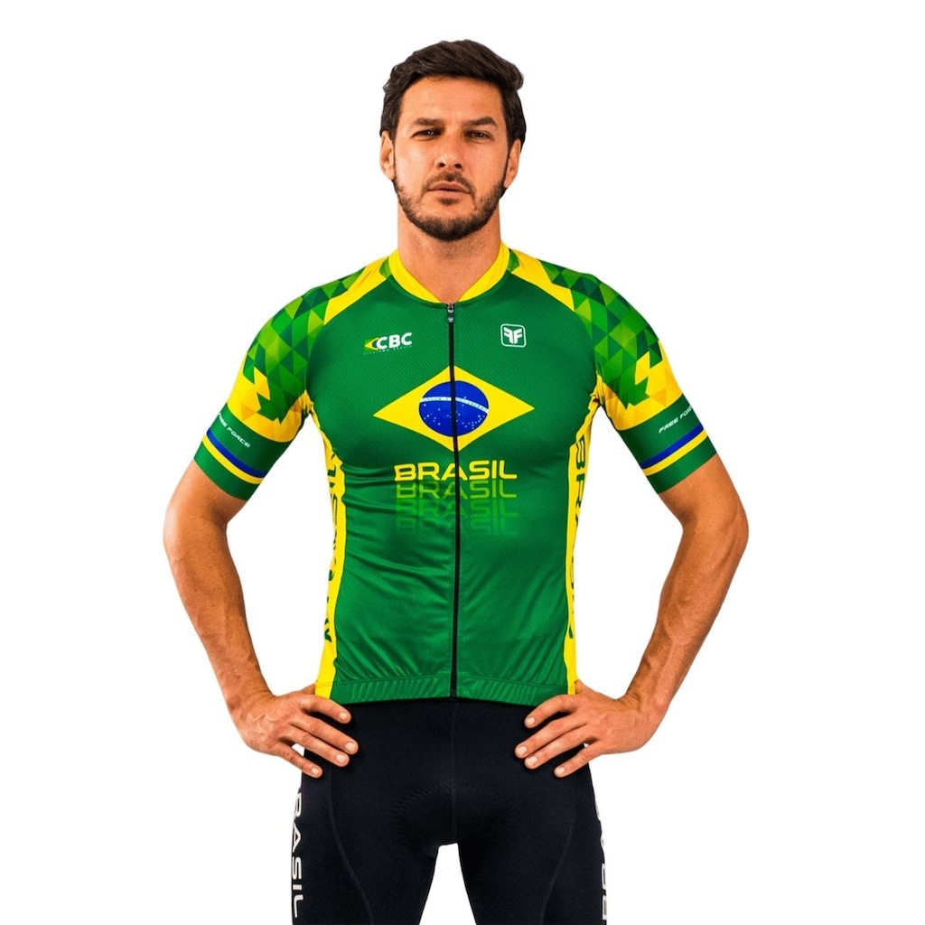 Camisa Ciclismo Free Force Basic Brasil Collection - Masculina