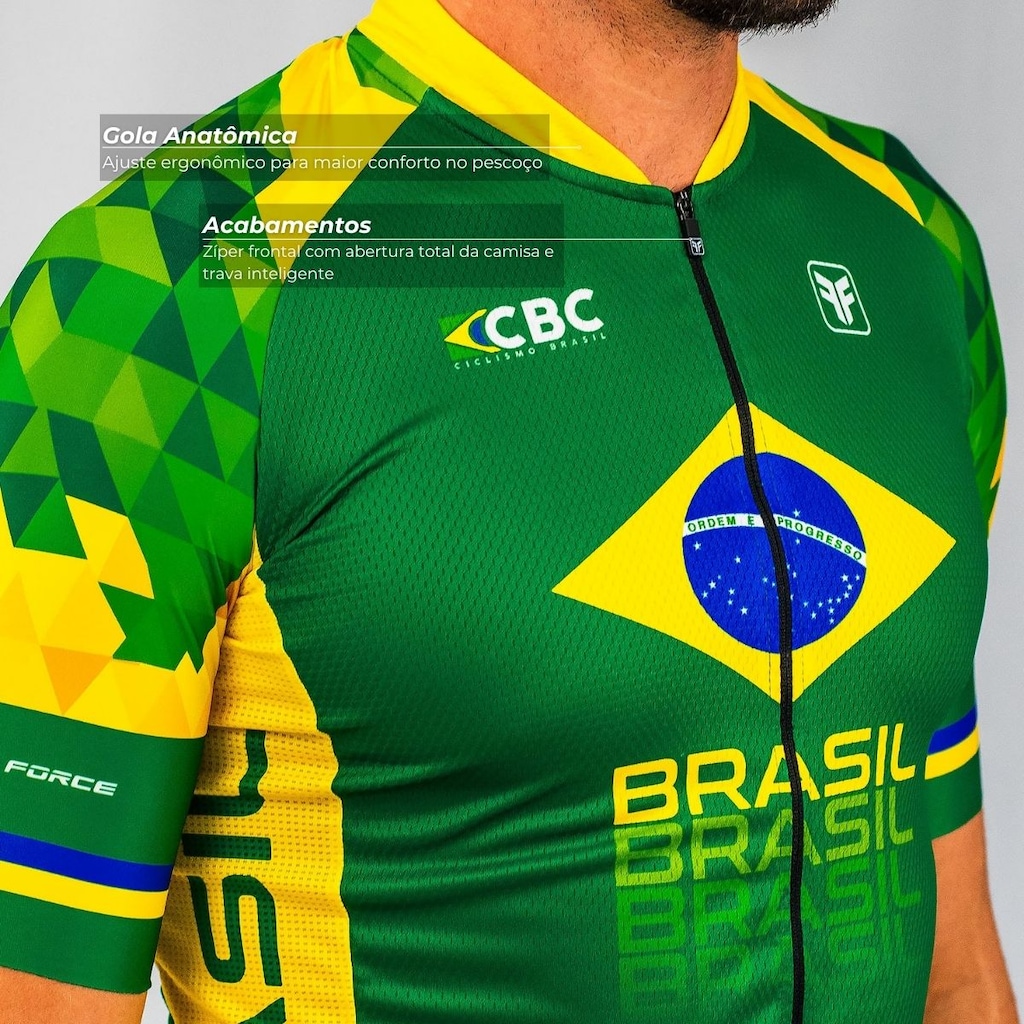 Imagem 3 do produto Camisa Ciclismo Free Force Basic Brasil Collection - Masculina