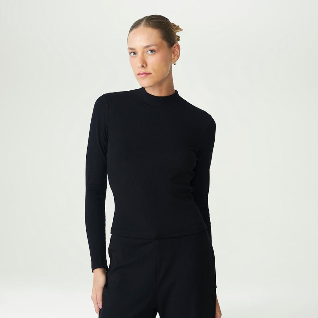 Blusa Manga Longa Fila Essentials Rib Feminina