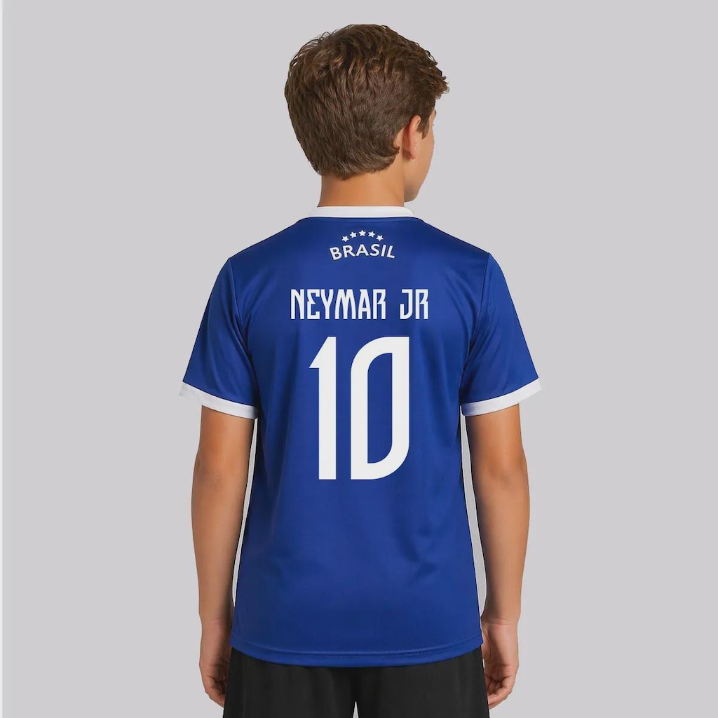 Camisa FutFanatics Brasil Canarinho Infantil 10 Neymar Jr