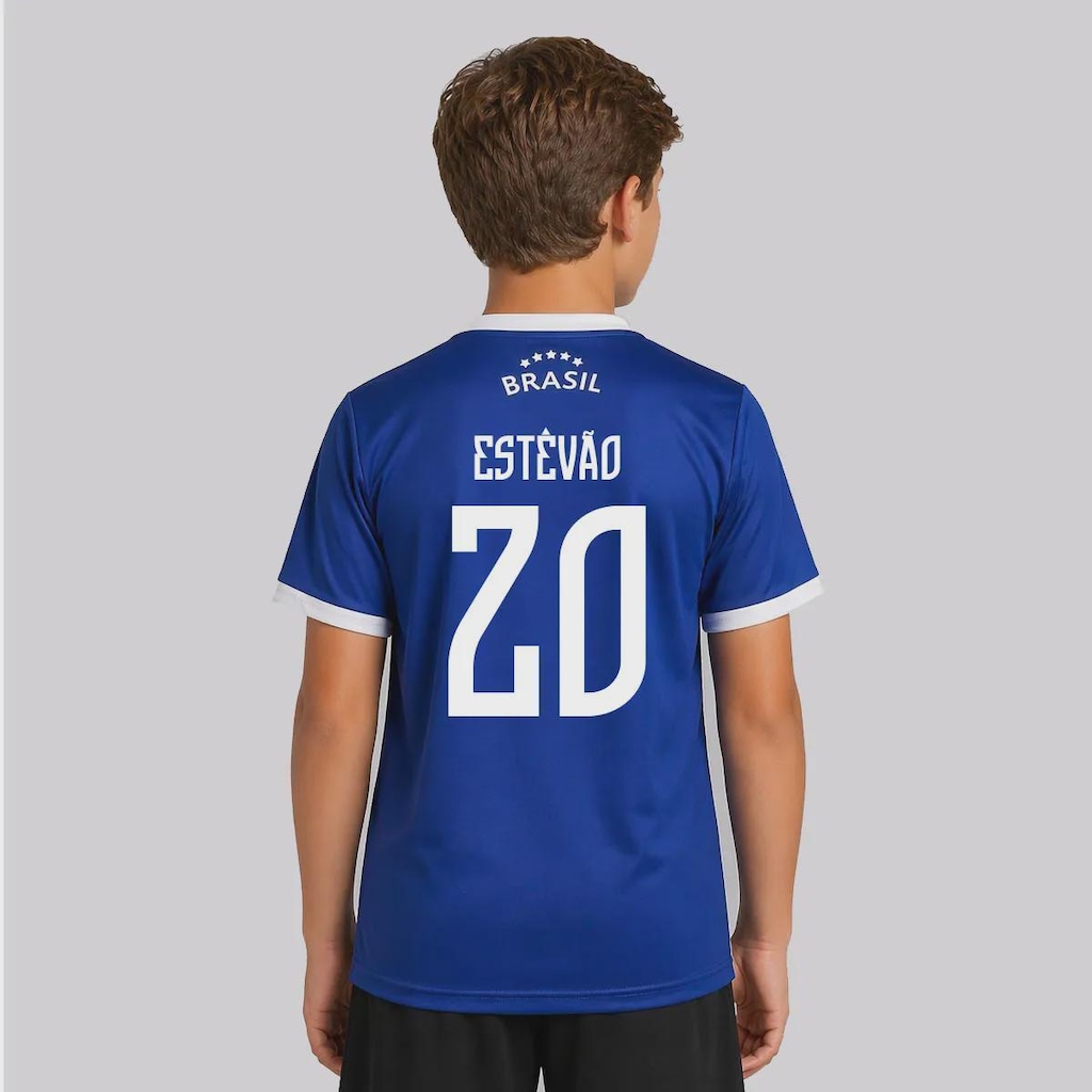 Camisa Brasil Canarinho 20 Estêvão FutFanatics Infantil