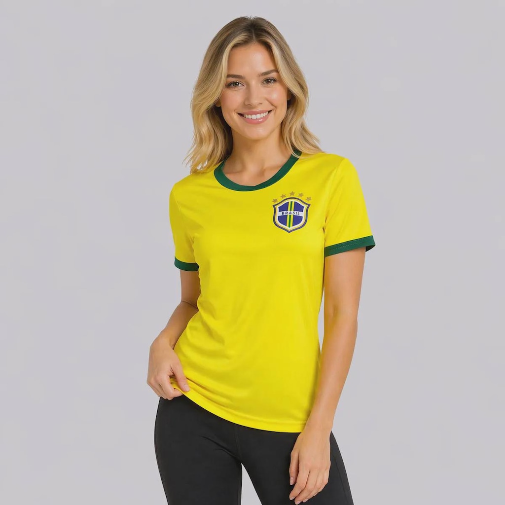 Camisa FutFanatics Brasil Canarinho Feminina