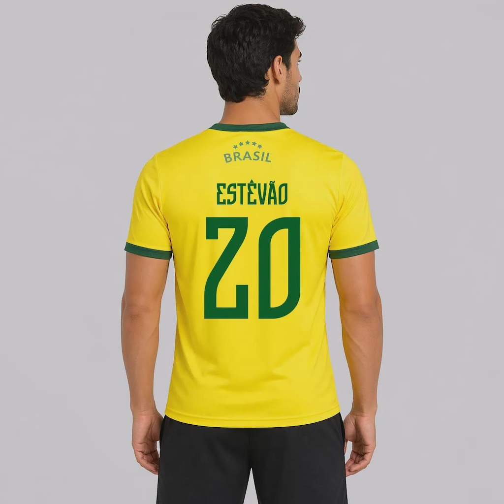 Camisa FutFanatics Brasil Canarinho 20 Estêvão Masculina