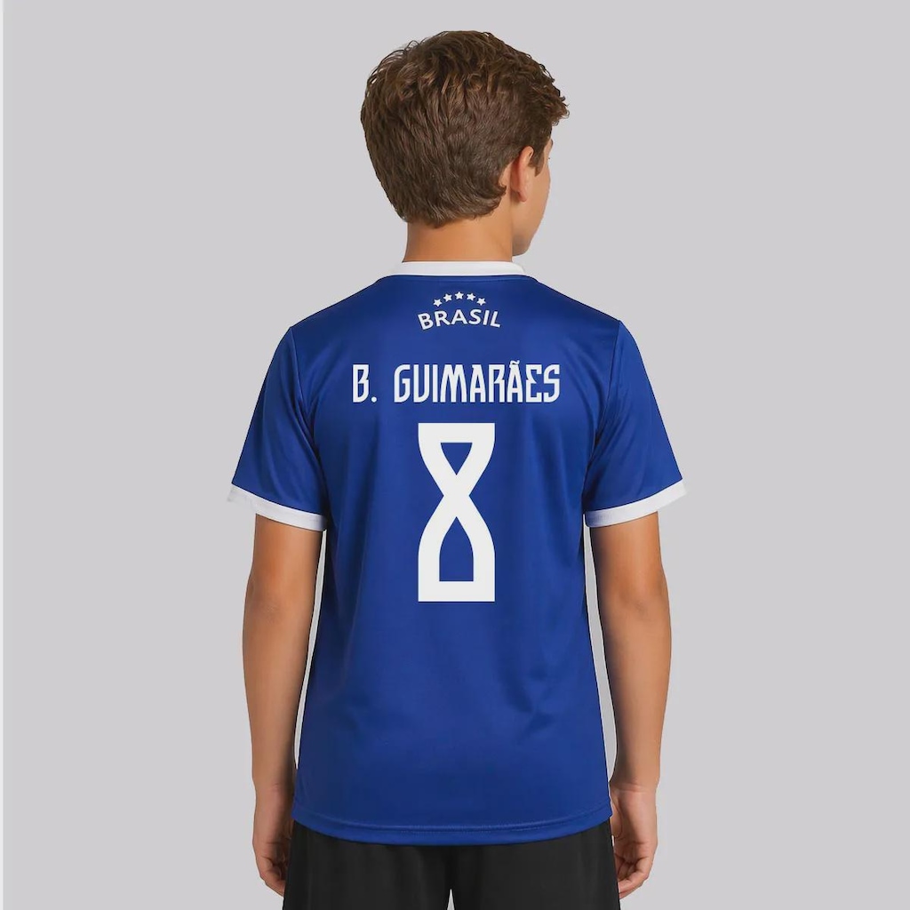 Camisa FutFanatics Brasil Canarinho 8 B. Guimarães Infantil