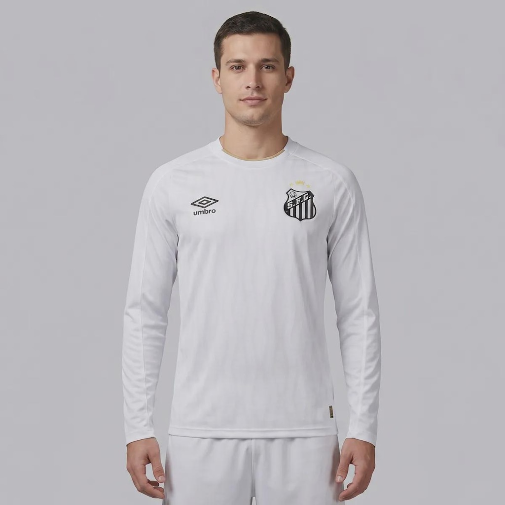 Camisa do Santos I 2026 Umbro Manga Longa Masculina