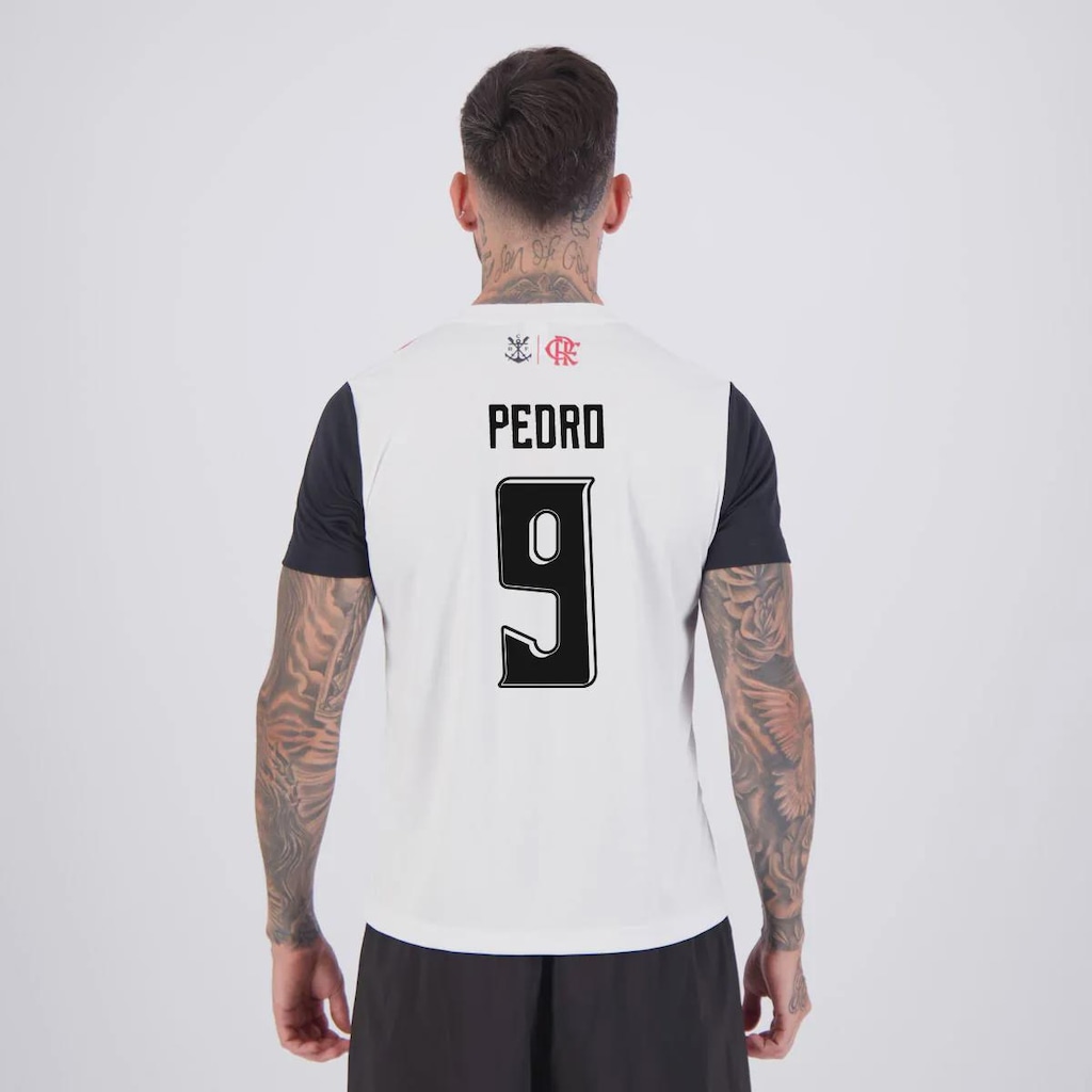 Camisa Flamengo Fulgor Branca 9 Pedro FutFanatics Masculino