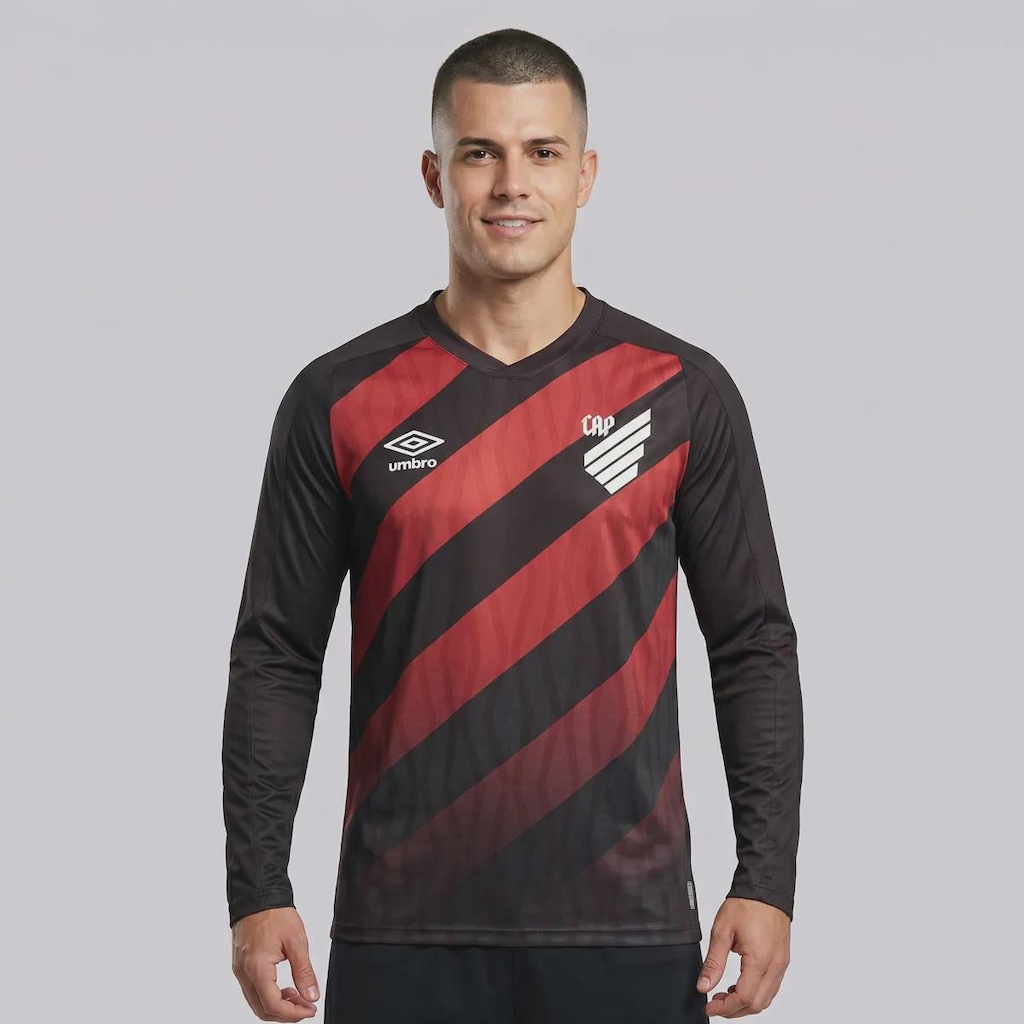 Camisa do Athletico Paranaense I 2026 Manga Longa Umbro Masculina