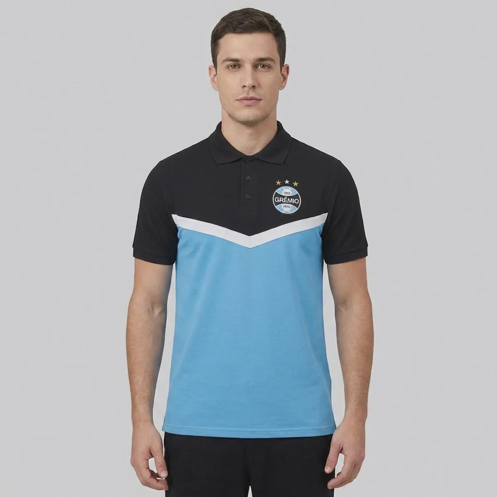 Camisa Polo Grêmio Piquet Tricolor FutFanatics Masculina