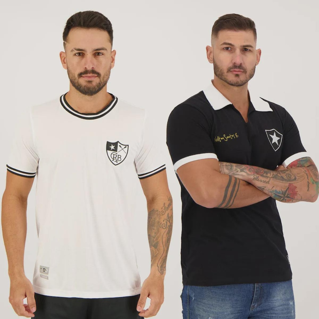 Kit de 2 Camisas do Botafogo Vintage FutFanatics Masculina