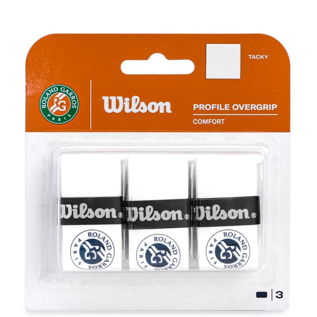 Overgrip Wilson Profile Roland Garros - com 03 Unidades