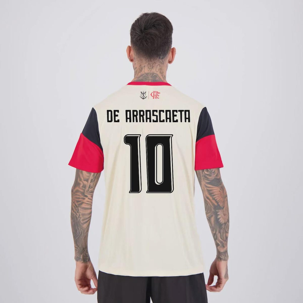 Camisa Flamengo Clamor Bege 10 De Arrascaeta FutFanatics Masculina