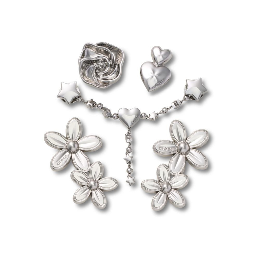 Kit Jibbitz™ Crocs Flores Metálicas Pack Com 5 Peças
