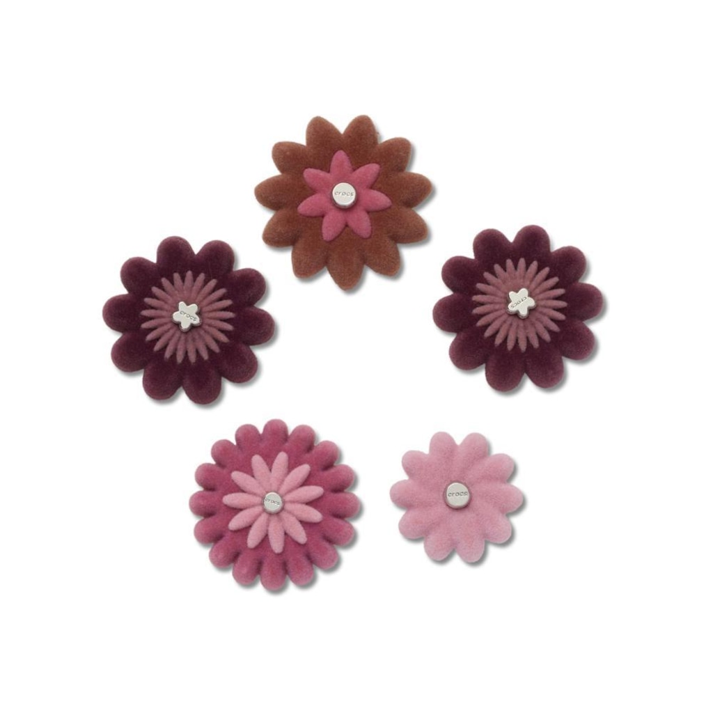 Jibbitz™ Crocs Flor de Veludo Rosa Pack com 5 Peças