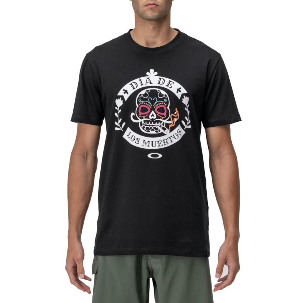 Camiseta Oakley Dia De Los Muertos Skull Graphic Black - Masculina