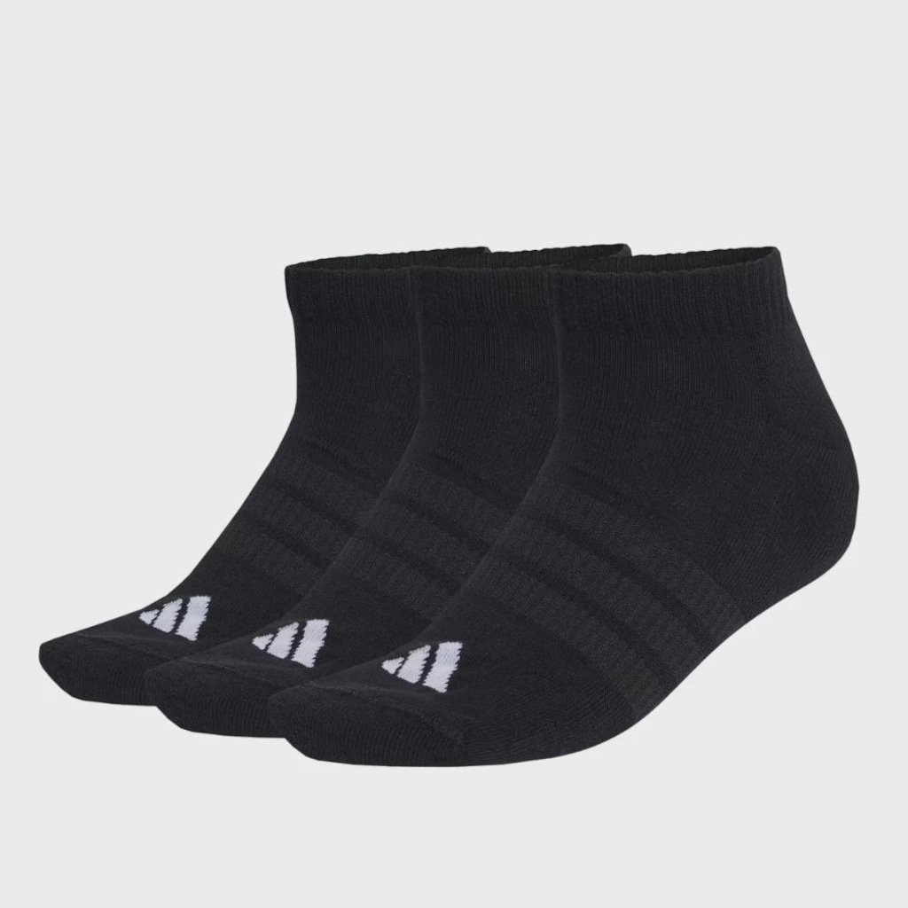 Kit Meias adidas Essentilas com 3 Pares Cano Baixo - Unissex