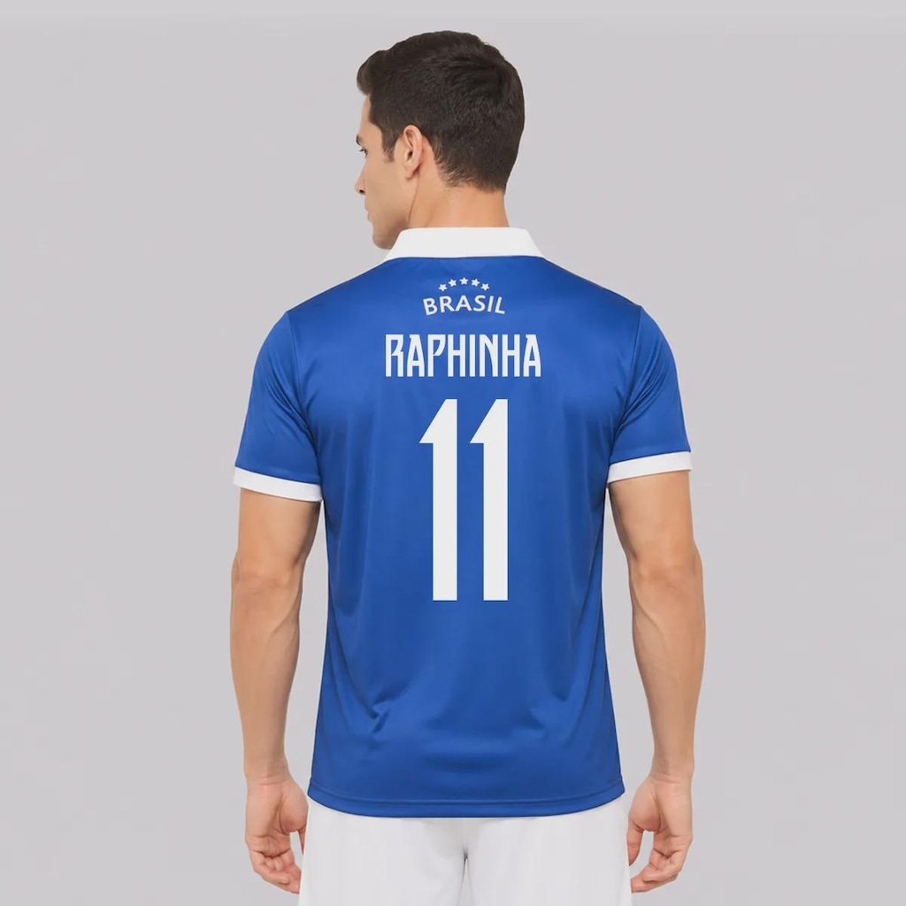 Camisa Brasil Seleça Azul 11 Raphinha  Masculina