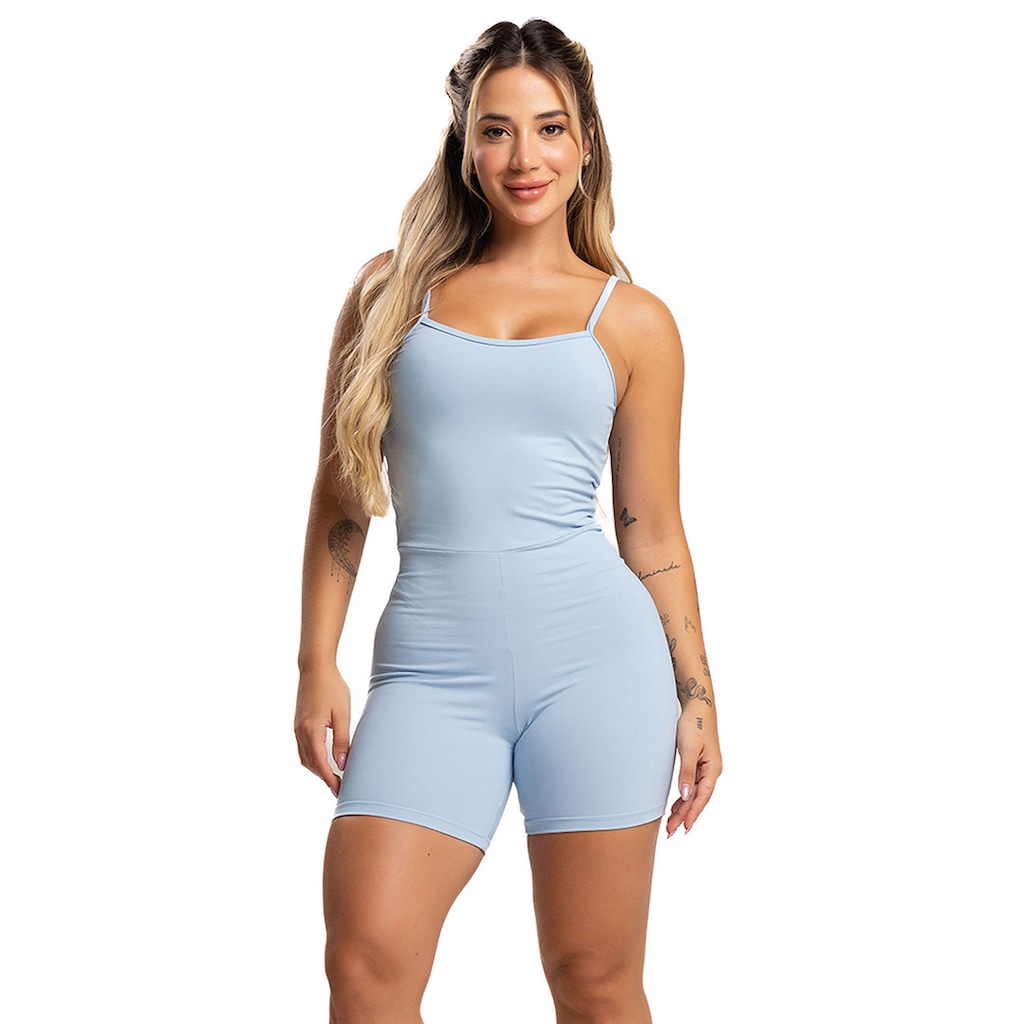 Macaquinho Fitness Mvb Modas Alcinha Costas Nua Poliamida - Feminino