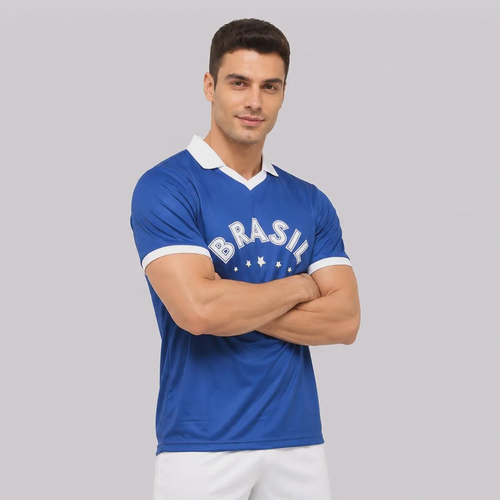 Imagem 3 do produto Camisa Brasil Seleça Azul 8 B. Guimarães Masculina