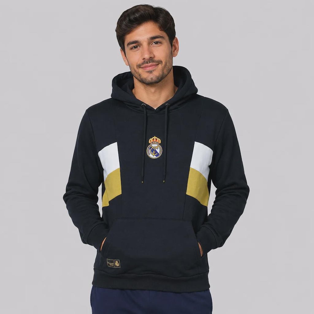 Blusão de Moletom Real Madrid Canguru Masculino