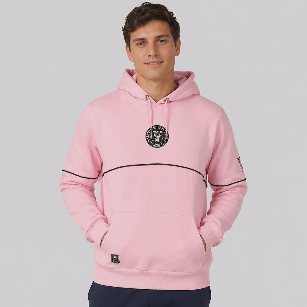 Blusão de Moletom Inter Miami Canguru Masculino