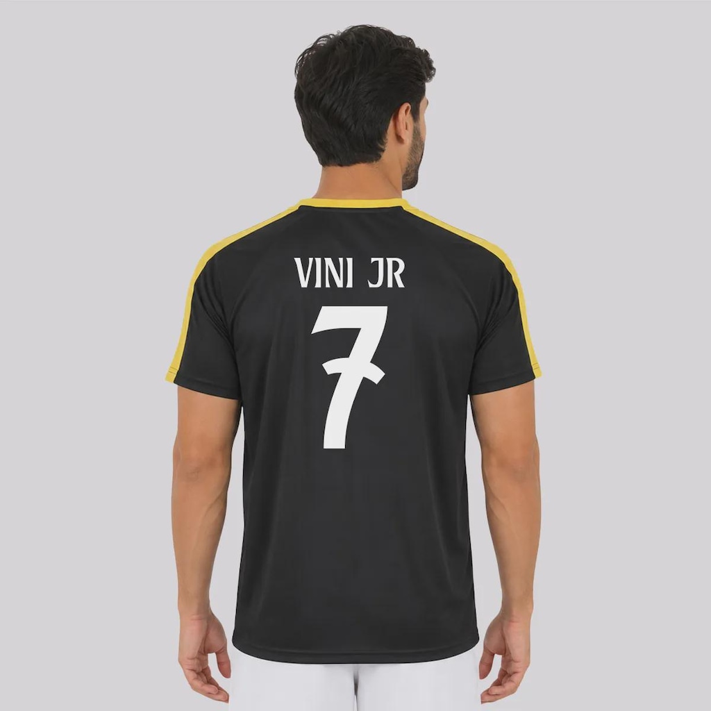 Camisa Real Madrid Campeones 7 Vini Jr Masculina