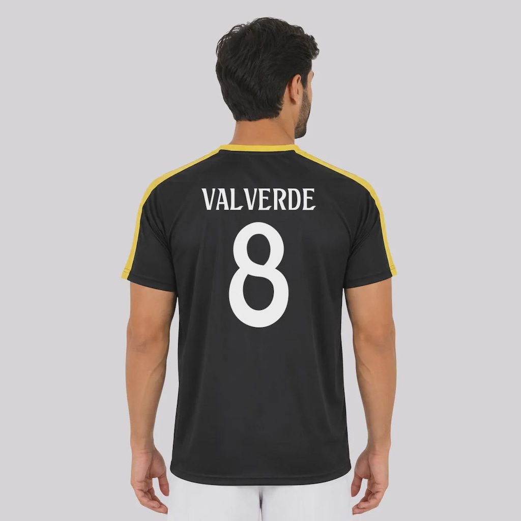 Camisa Real Madrid Campeones 8 Valverde Masculina