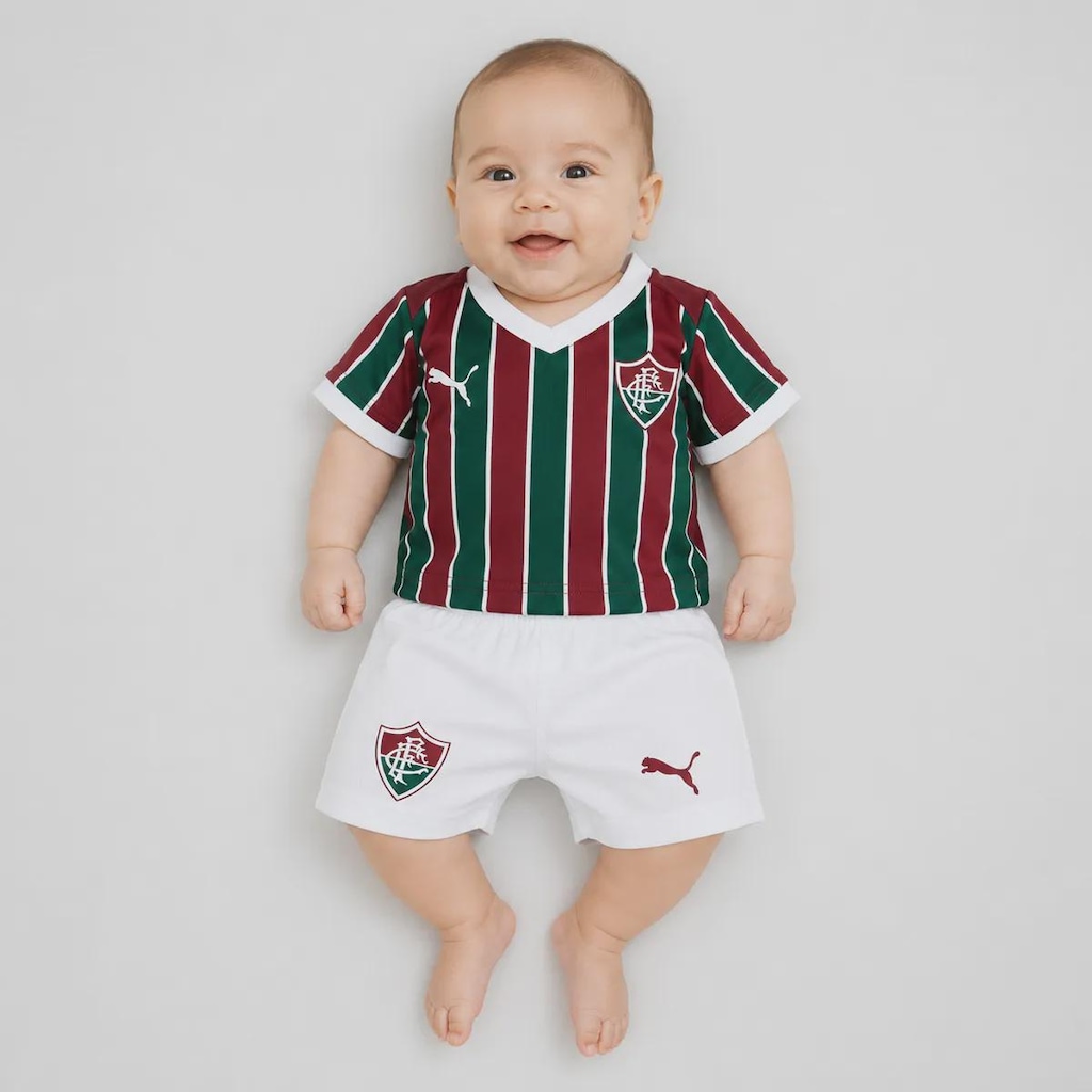 Kit Uniforme de Futebol do Fluminense I 26/27 Torcedor Puma Infantil