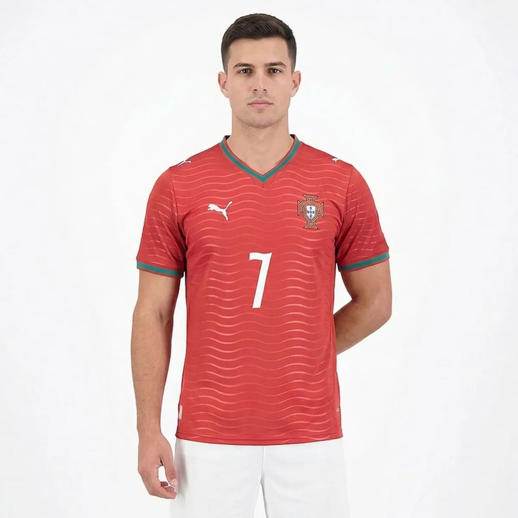 Camisa Portugal I Puma 2026 Ronaldo 7 - Masculina
