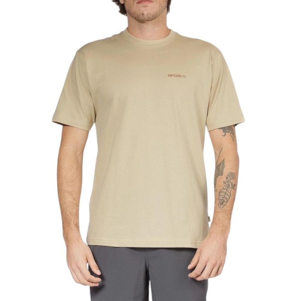 Camiseta Rip Curl Brand Icon Khaki Sand - Masculina