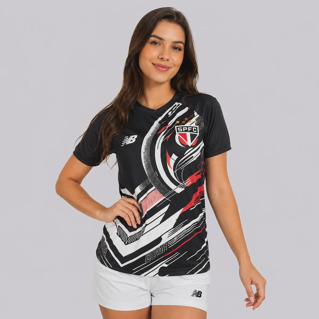Camisa do São Paulo Pre jogo 25/26 New Balance Feminina