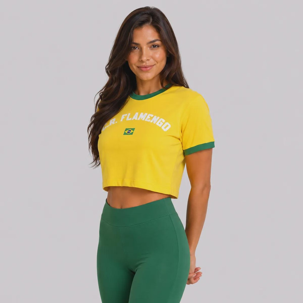 Imagem 3 do produto Blusa Cropped Flamengo Flor Feminina