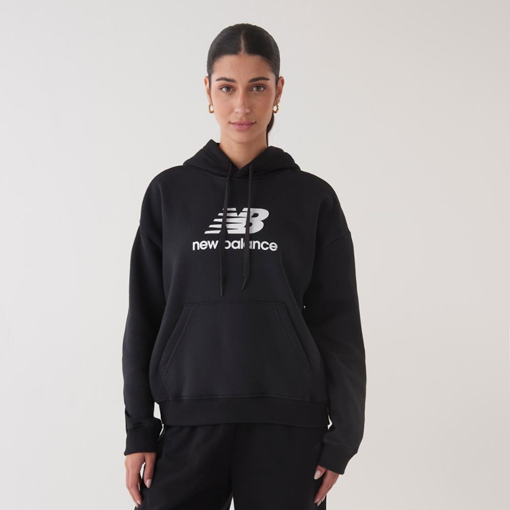 Casaco New Balance Com Capuz Felpa Essentials Basic Feminino