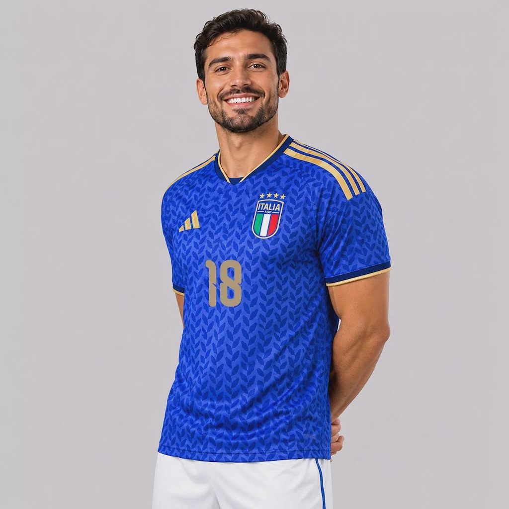 Imagem 4 do produto Camisa Itália I 26/27 18 N. Barella Adidas Masculina