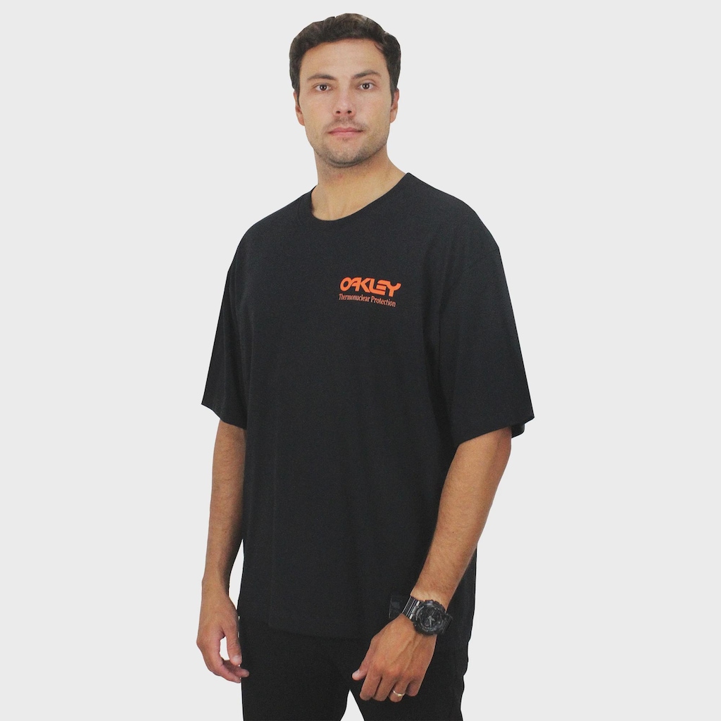 Camiseta Oakley Thermonuclear Logo Tee Blackout - Masculina