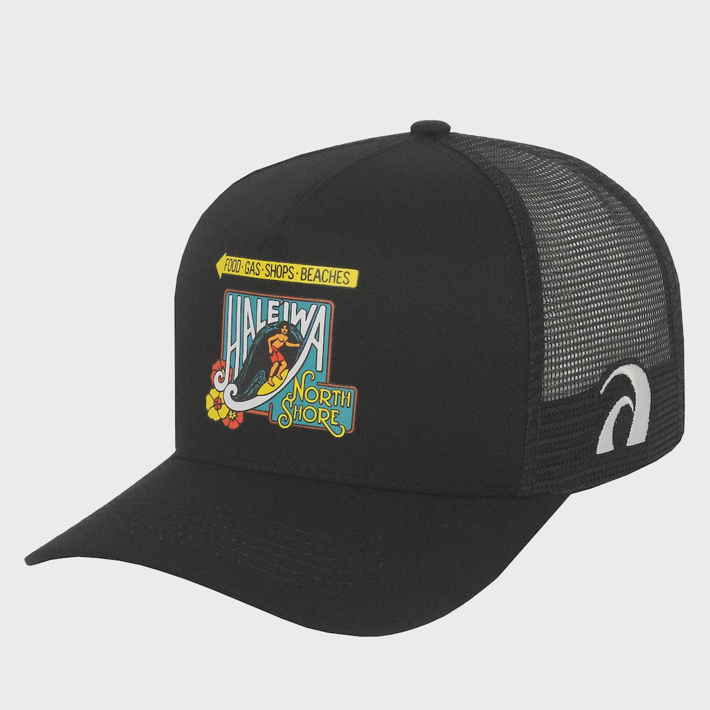 Boné Unissex Surf Alive Haleiwa Trucker Black - Aba Curva