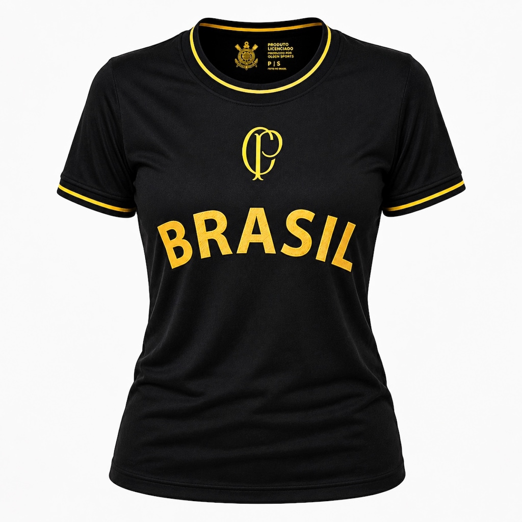 Camisa do Corinthians Especial Brasil Gold Coimbra - Feminina