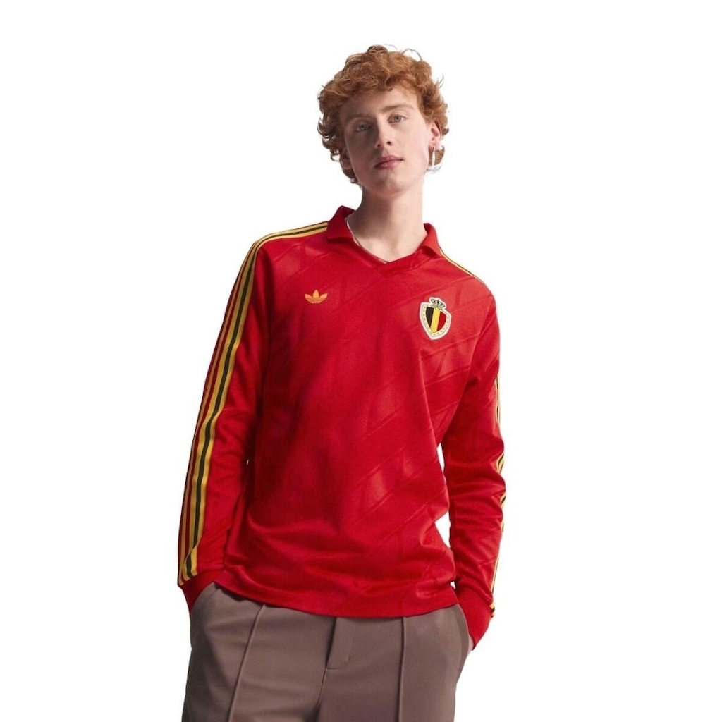 Camisa da Bélgica Manga Longa Retrô 1986 adidas - Masculina