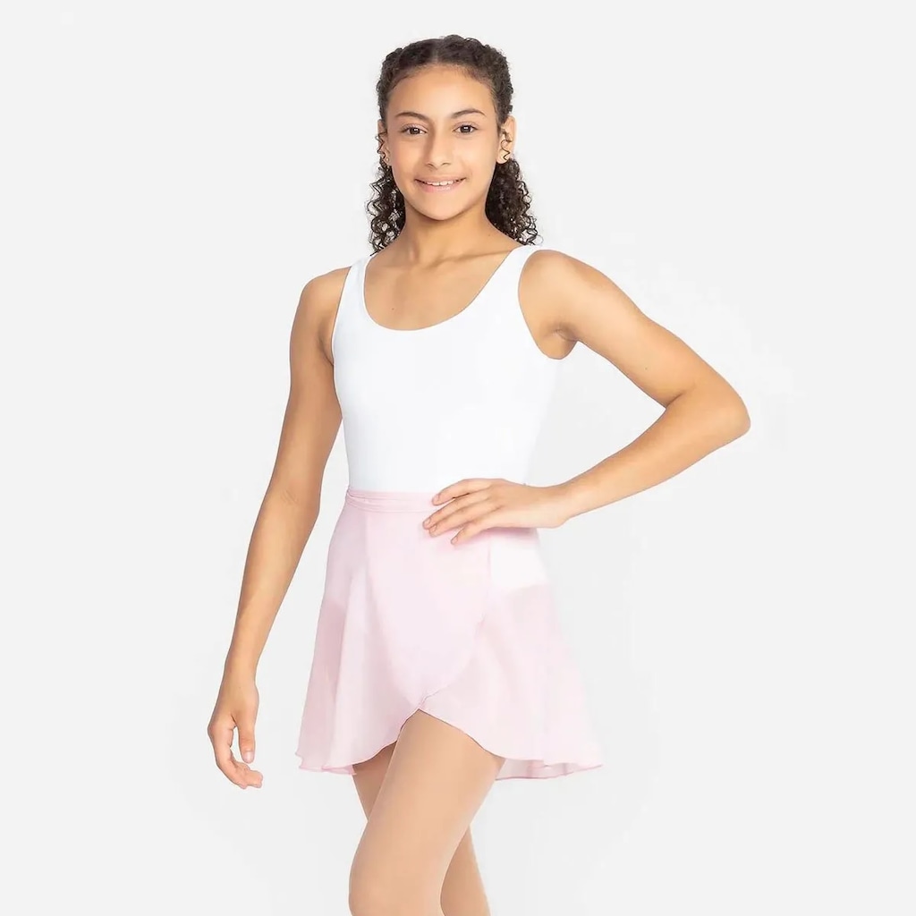 Saia de Ballet Transpassada Crepe Só Dança - Infantil