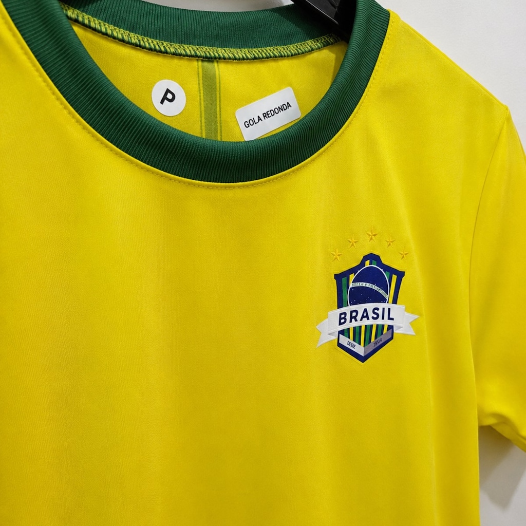 Imagem 3 do produto Camisa do Brasil Escudo Dry Amarelo Hyperbole - Infantil