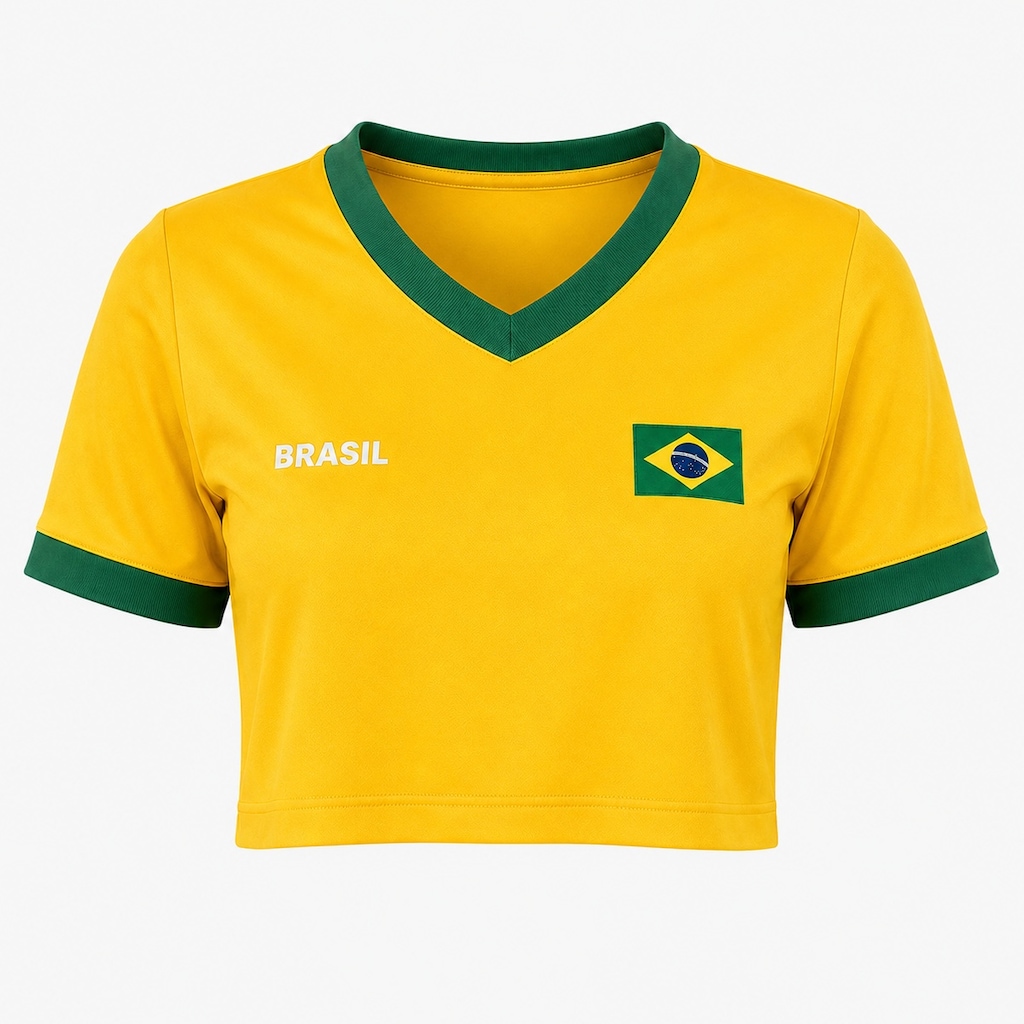 Camisa do Brasil Cropped Lotus Braziline - Feminino
