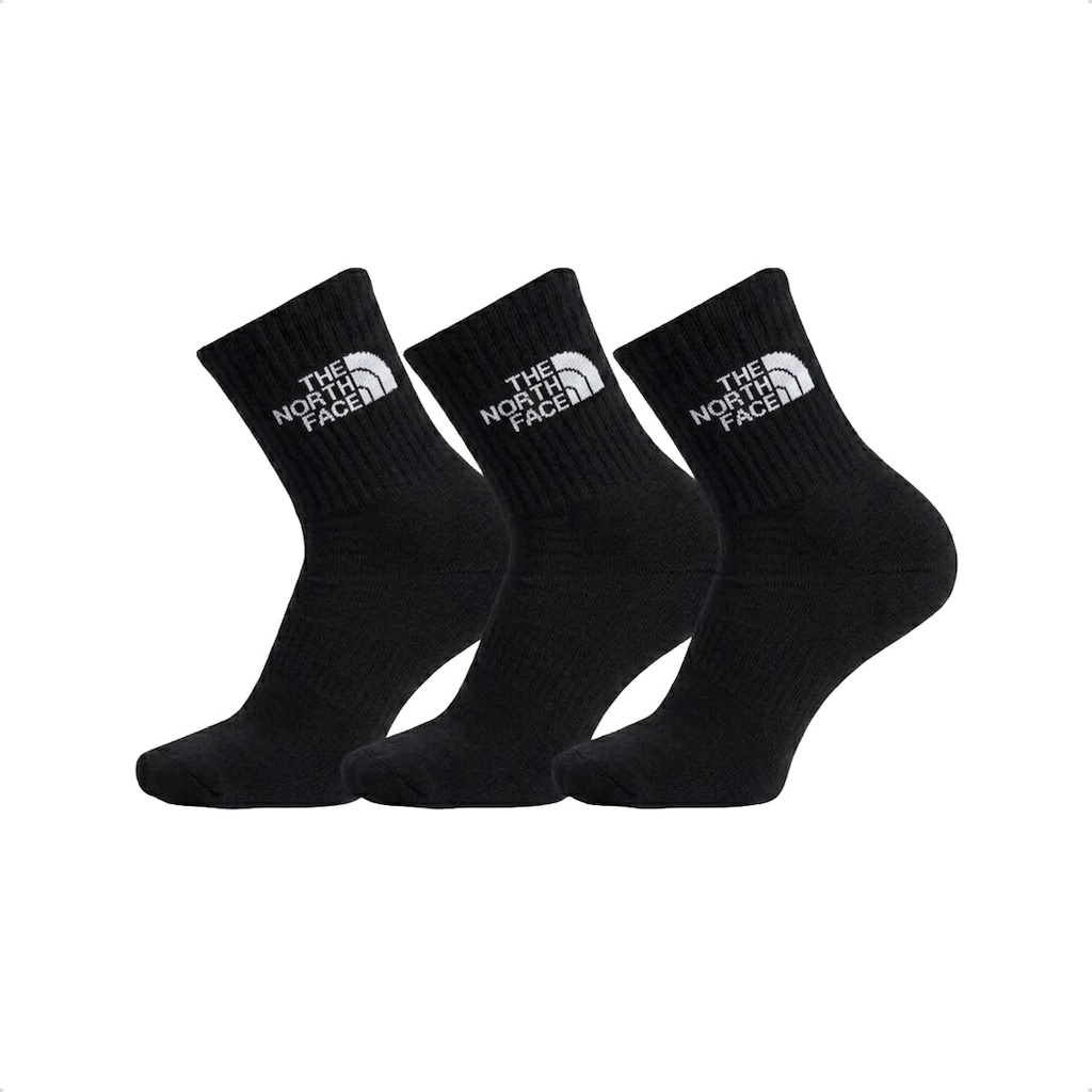 Kit com 3 pares de Meia Cano Médio The North Face Everyday Standard Crew - Unissex