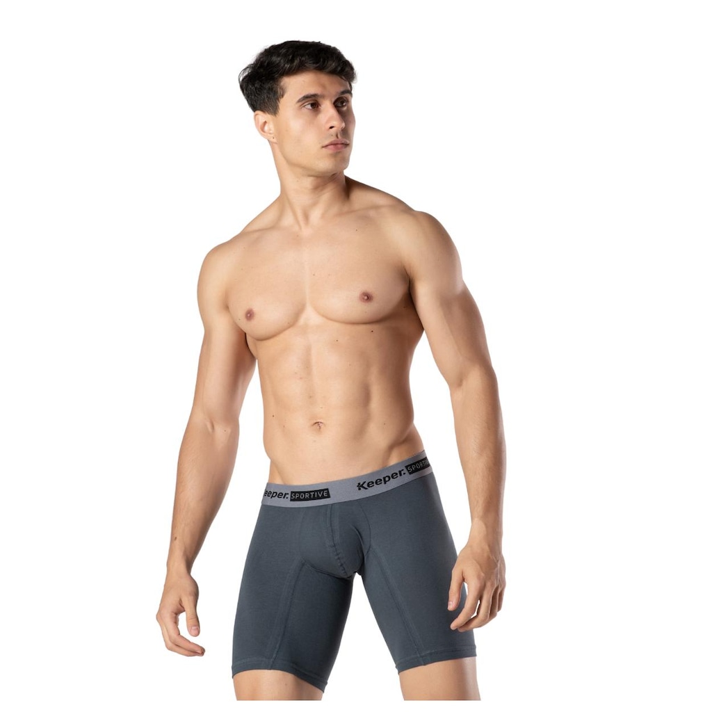 Cueca Boxer Malhas Keeper Microfibra Long Leg