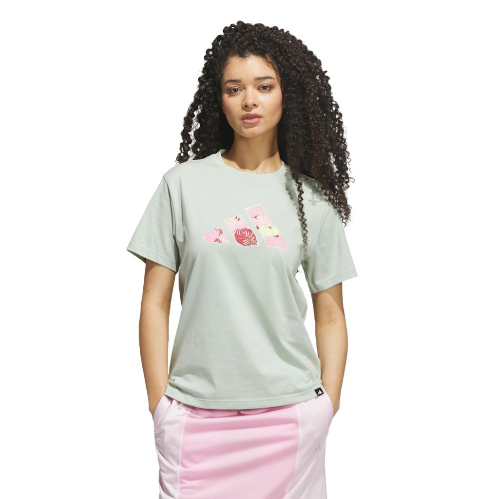 Camiseta adidas Logo Floral Feminina