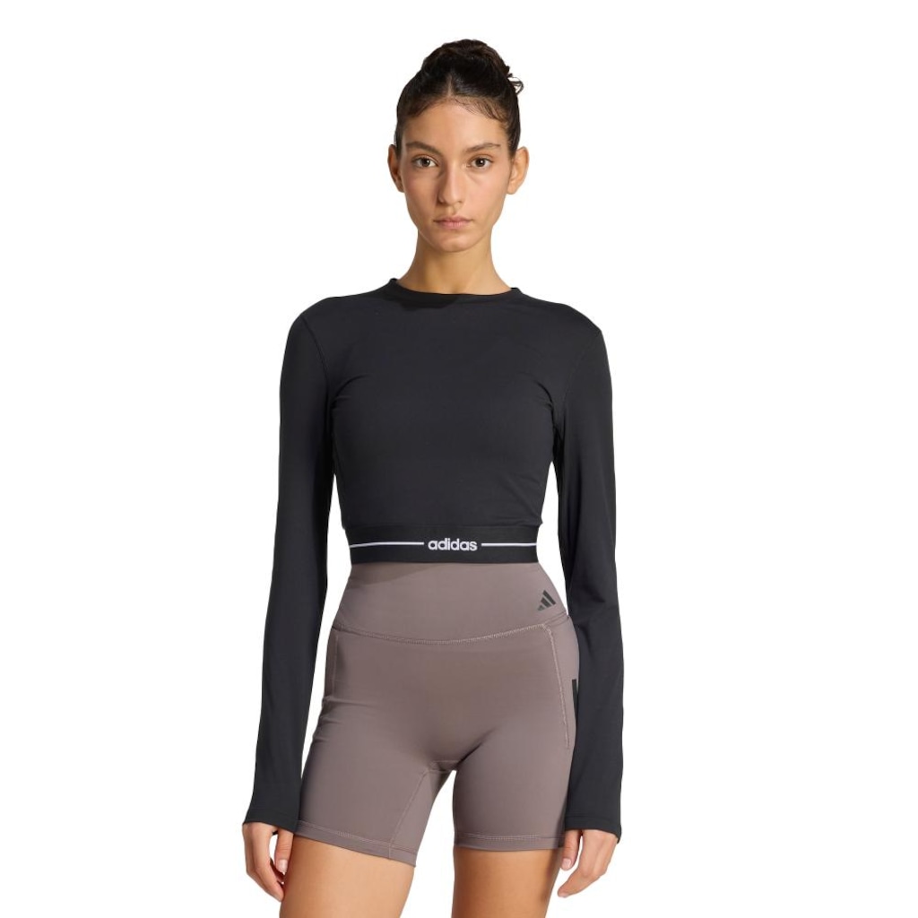 Blusa cropped de manga longa Hyperglam adidas Feminina