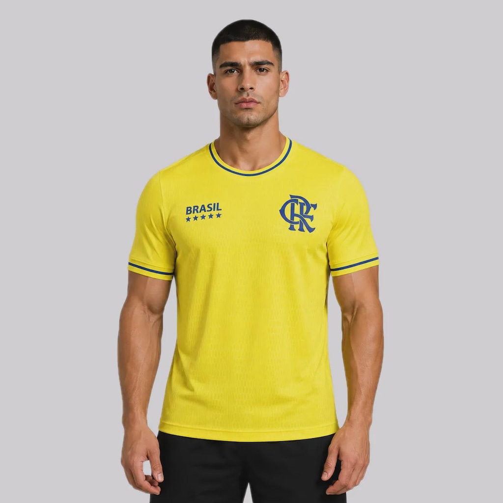 Camisa do Flamengo Brasil Jacquard Holográfico - Masculina