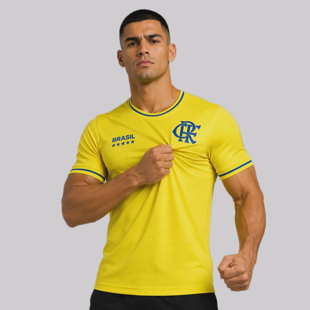 Imagem 3 do produto Camisa do Flamengo Brasil Jacquard Holográfico - Masculina
