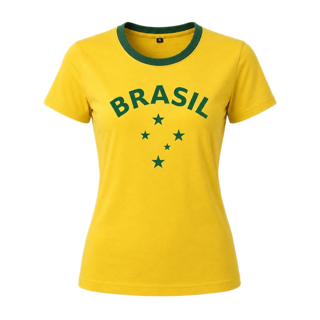 Camisa do Brasil Retrô Estrelas Olden Sports - Feminina