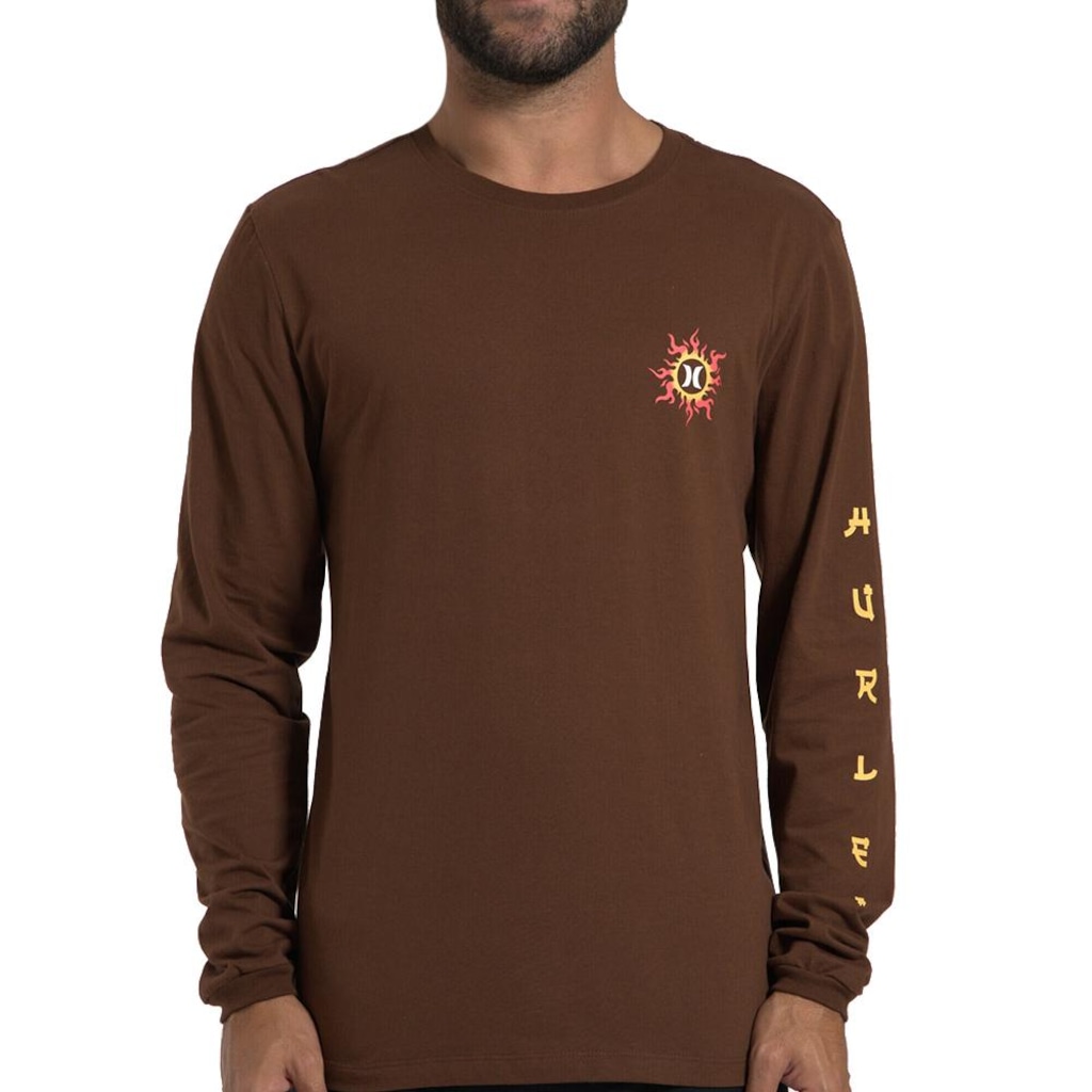 Camiseta Hurley Manga Longa Dragon - Masculina